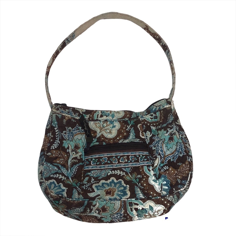 Vera Bradley Java Blue turquoise and brown bag retired pattern 9”x11”